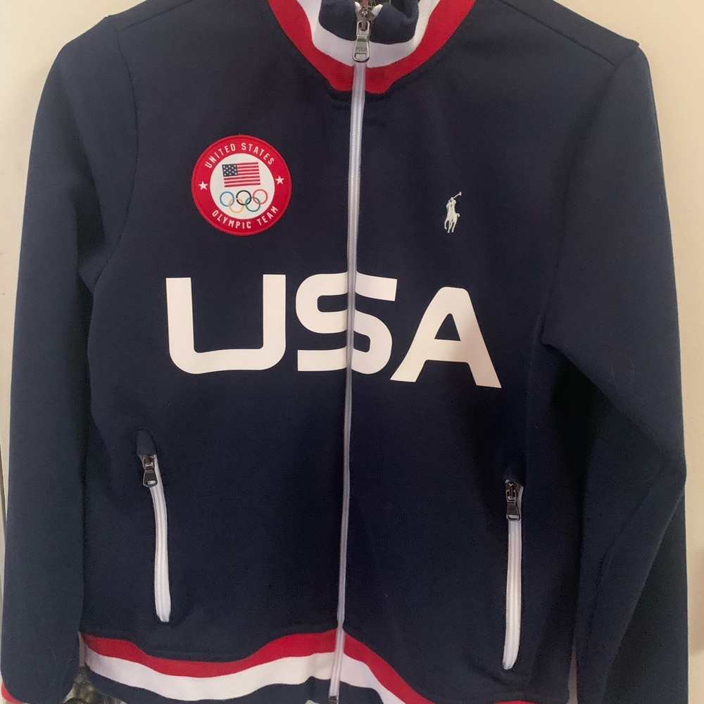 Polo zipper jacket, size SP, polyester/cotton blend, USA Olympic Team